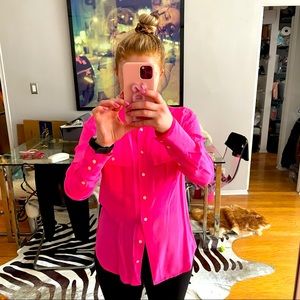 Hot Pink J Crew Blouse